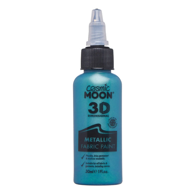 Cosmic Moon Metallic Fabric Paint Green 30ml