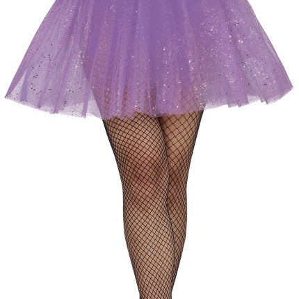 Paarse Tutu Dames Glitter 40cm