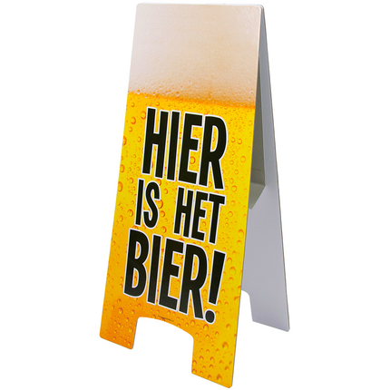 Warning Sign Hier is het Bier 62,5cm