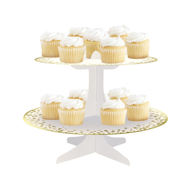 Cupcake Standaard Goud Karton 35cm