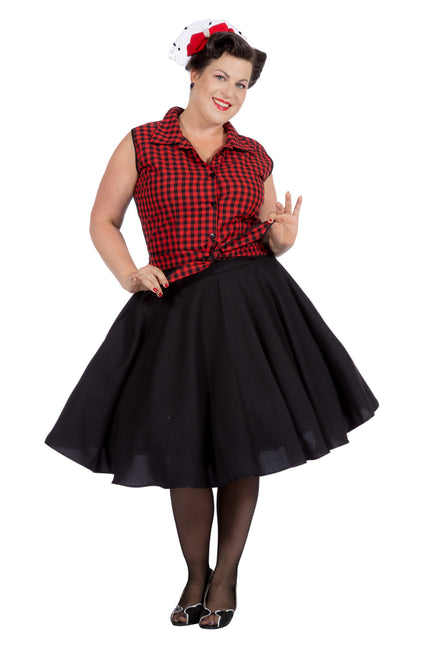 Rock N Roll 50S Jurk Zwart Rood Dames