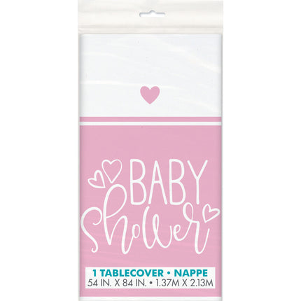 Babyshower Tafelkleed Roze 2,13m