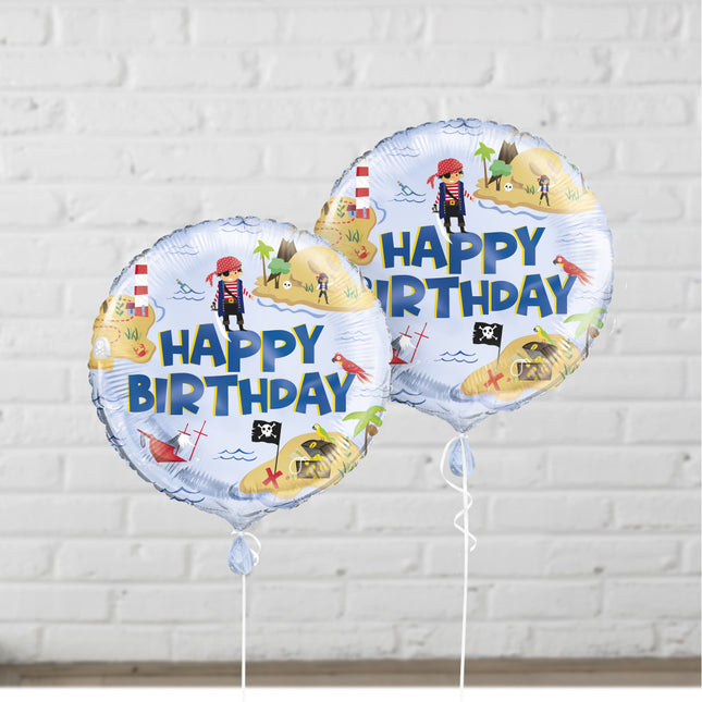 Helium Ballon Piraten Happy Birthday 45cm leeg