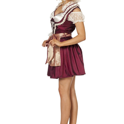 Bordeaux Rode Dirndl Jurk Oktoberfest Dames