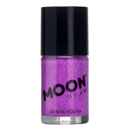 Moon Glow Neon UV Glitter Nail Polish Purple 14ml