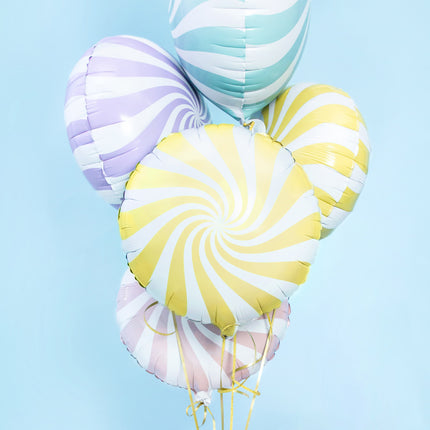 Helium Ballon Lichtgeel Swirl 45cm leeg