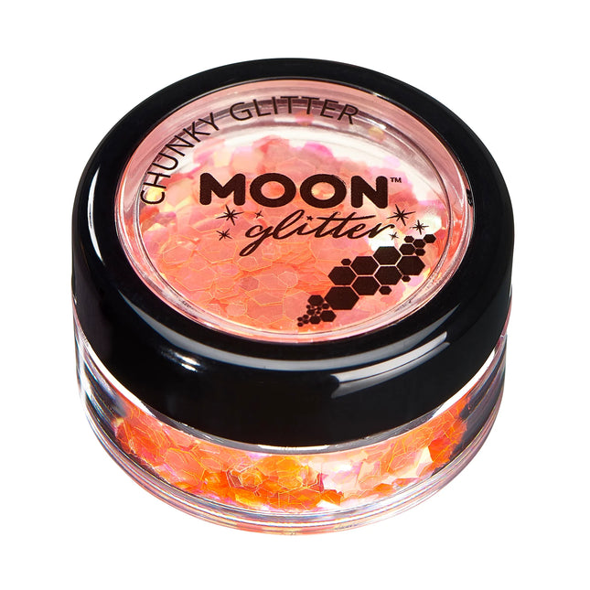 Moon Glitter Iridescent Chunky Glitter Orange 3g