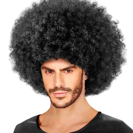 Zwarte Pruik Afro Maxi