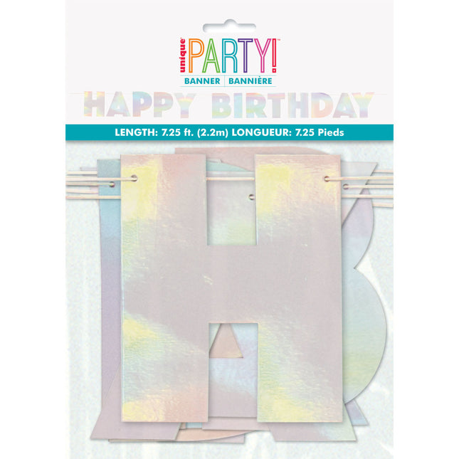 Letterslinger Happy Birthday Parelmoer 2,2m