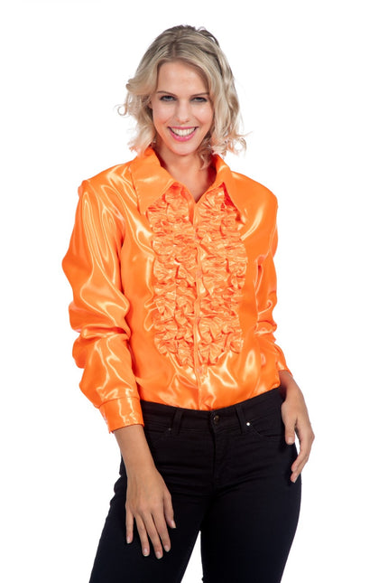 Disco Blouse Ruches Oranje