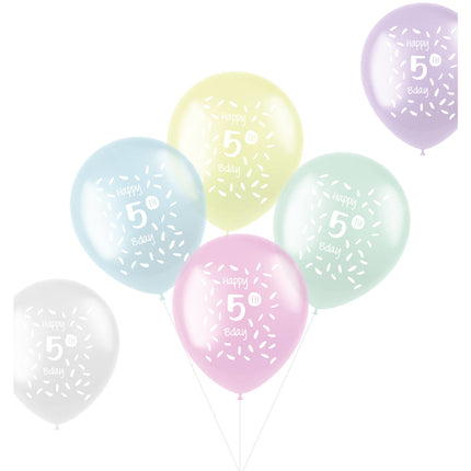 Ballonnen Happy 5Th Bday 33cm 6st