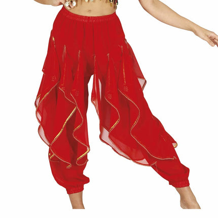 Buikdanseres Broek Rood Dames Luxe