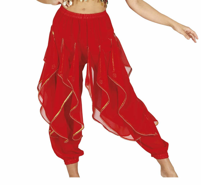 Buikdanseres Broek Rood Dames Luxe