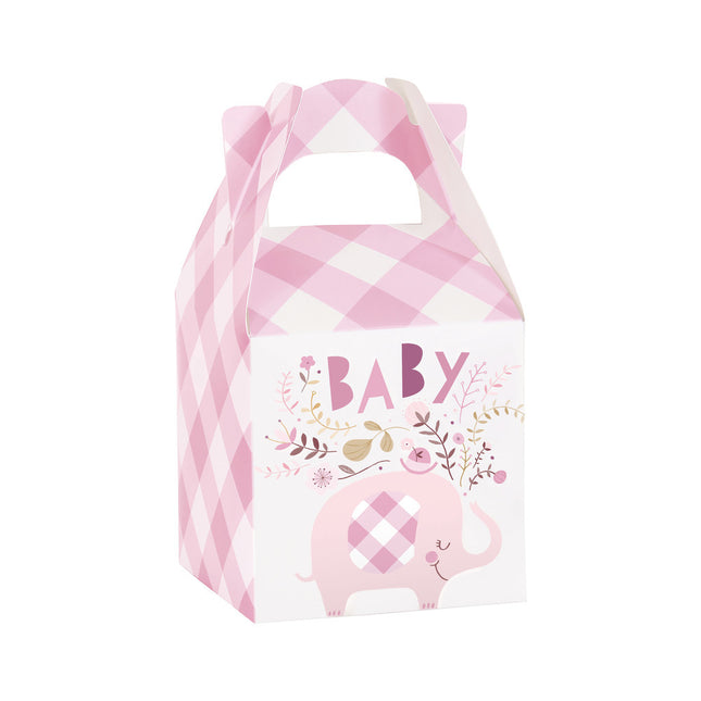 Baby Olifant Geschenkdoosjes Roze 8st