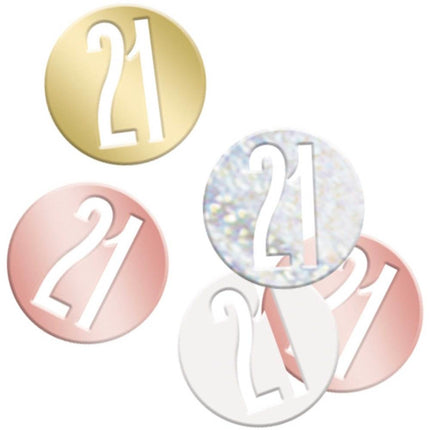 Tafelconfetti 21 Jaar Metallic 11cm 114gr