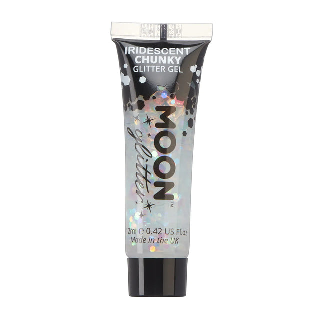 Moon Glitter Iridescent Chunky Glitter Gel White 12ml