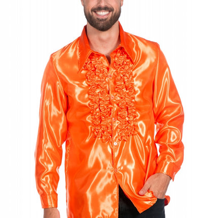 Disco Blouse Ruches Donkeroranje