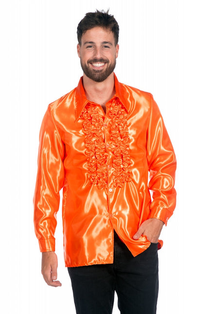 Disco Blouse Ruches Donkeroranje