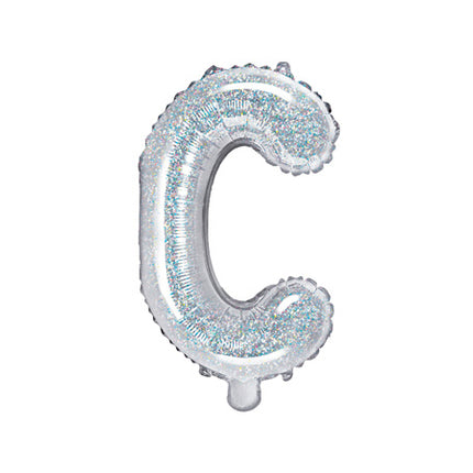 Folie Ballon Letter C Holografisch Leeg 35cm