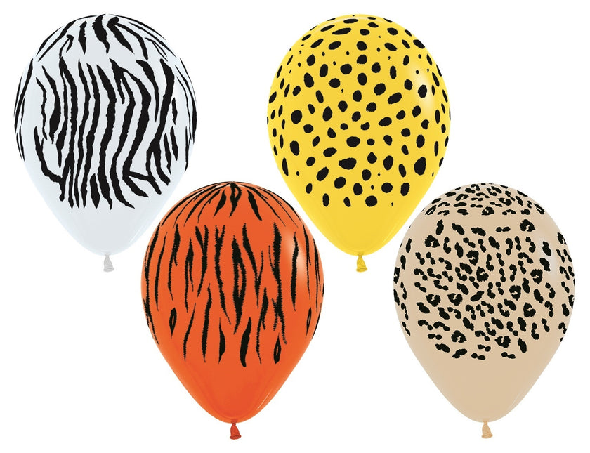 Ballonnen Jungle Stripes Mix 30cm 25st