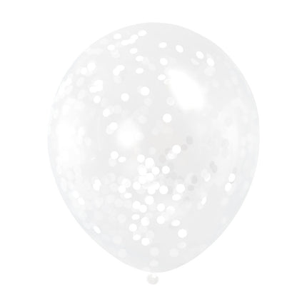 Confetti Ballonnen Wit 30,5cm 6st