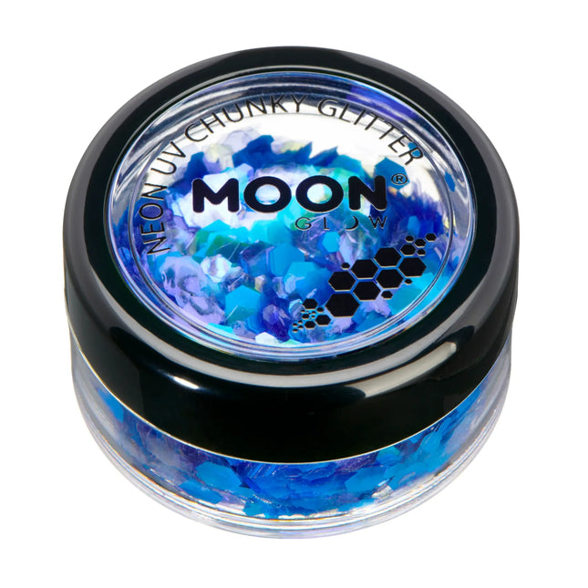 Moon Glow Neon UV Chunky Glitter Blue 3g