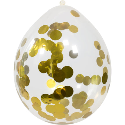 Confetti Ballonnen Goud 30cm 4st