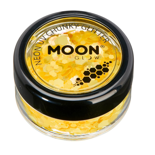 Moon Glow Neon UV Chunky Glitter Golden Yellow 3g