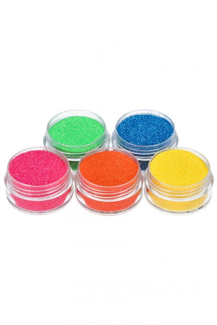 Gekleurde Glitter Tattoo Set Neon 5st