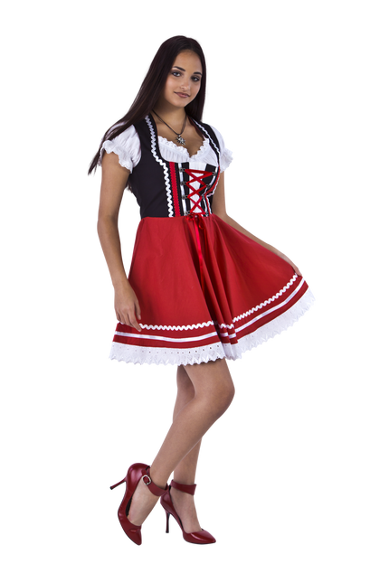 Oktoberfest Dirndl Jurk Oktoberfest Rood Wit Dames 2 Delig