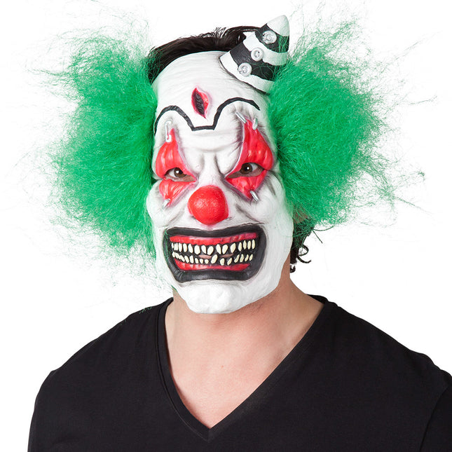 Halloween Masker Horror Clown Groen Haar