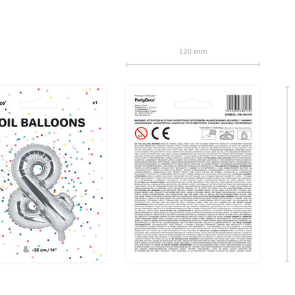 Folie Ballon Letter & Zilver Leeg 35cm