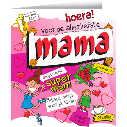 Wenskaart Mama 16,5cm