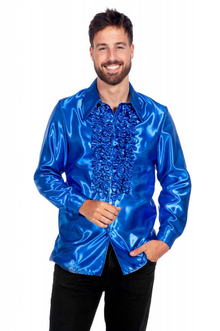 Disco Blouse Ruches Blauw