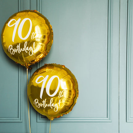 Helium Ballon 90Th Birthday Goud Leeg 45cm