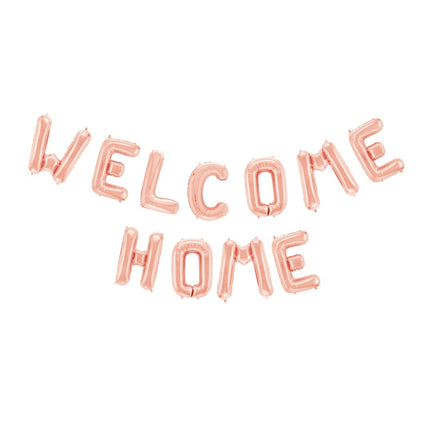 Letterballon Set Welcome Home Rose Goud