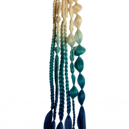 Hair Extension Festival Blond/Aqua/Blue