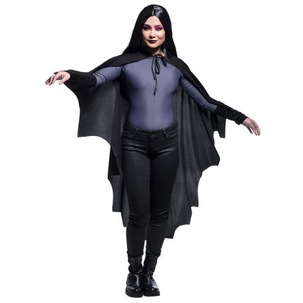 Halloween Zwarte Cape Vleermuis 120cm