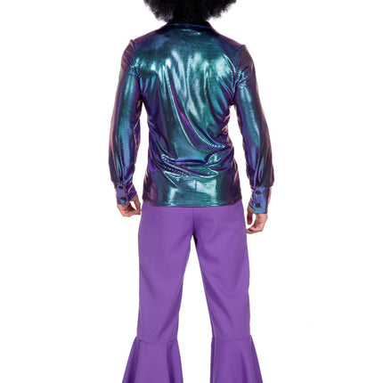 Disco Blouse Metallic Paars Blauw