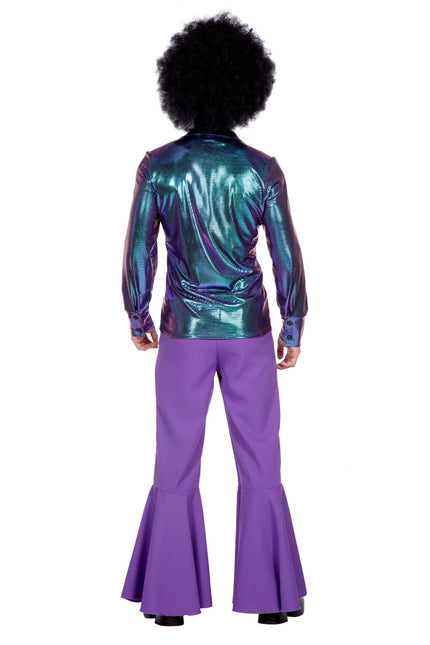 Disco Blouse Metallic Paars Blauw