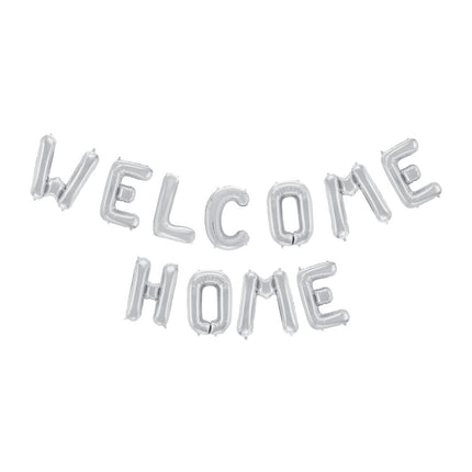 Letterballon Set Welcome Home Zilver