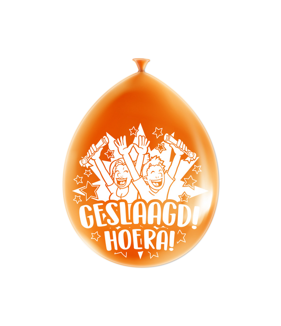 Geslaagd Ballonnen Hoera 30cm 8st