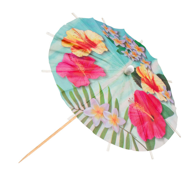 Hawaii Cocktailprikkers Parasol Paradise 18cm 6st