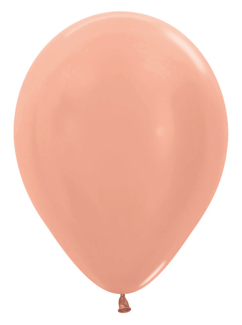 Ballonnen Metallic Rose Gold 30cm 50st