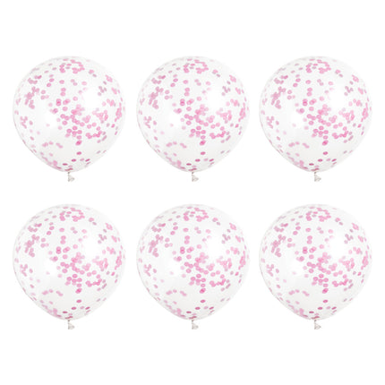 Confetti Ballonnen Roze 40cm 6st