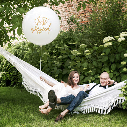 Witte Ballon Just Married 1m