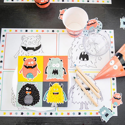 Monster Placemats Kleurplaat Bash 6st