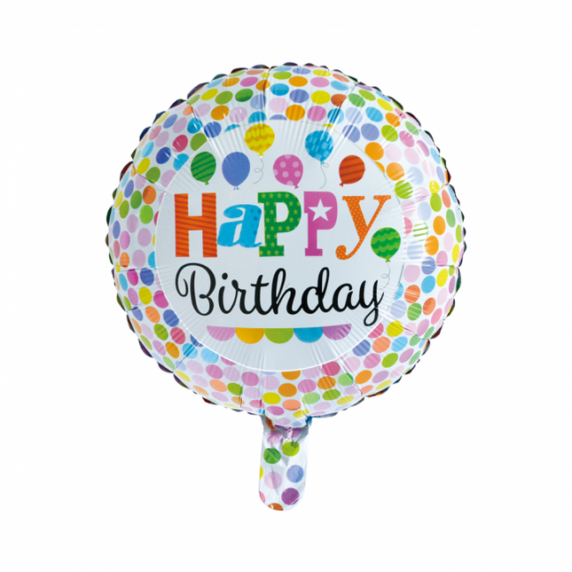 Helium Ballon Happy Birthday Stippen Versiering 45cm leeg