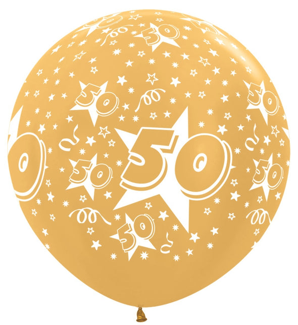 Ballonnen Number 50 Metallic Gold 91cm 2st