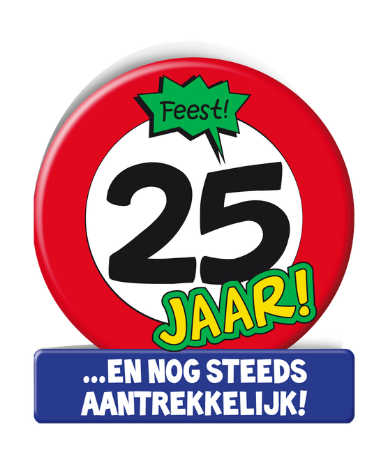 Verjaardagskaart 25 Jaar Verkeersbord 16,5cm